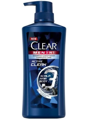 CLEAR MEN 3 IN 1 SHAMPOO & BODYWASH ACTIVE CLEAN 618ML