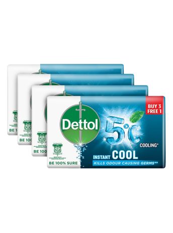 DETTOL ANTIBACTERIAL BAR SOAP COOL 100G 3+1