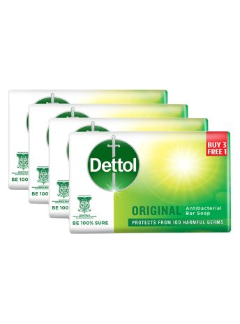 DETTOL ANTIBACTERIAL BAR SOAP ORIGINAL 100G 3+1