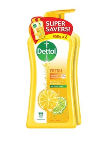 DETTOL ANTIBACTERIAL BODYWASH FRESH 950MLX2