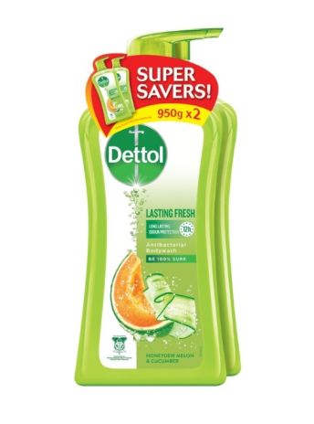 DETTOL ANTIBACTERIAL BODYWASH LASTING 950MLX2